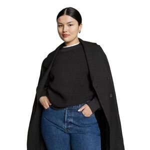 Everlane Teddy Terry Crew Black Long Sleeve Sweater